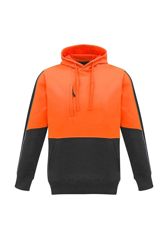 ZT484 Syzmik Unisex Hi Vis Pullover Hoodie OrangeCharcoal F