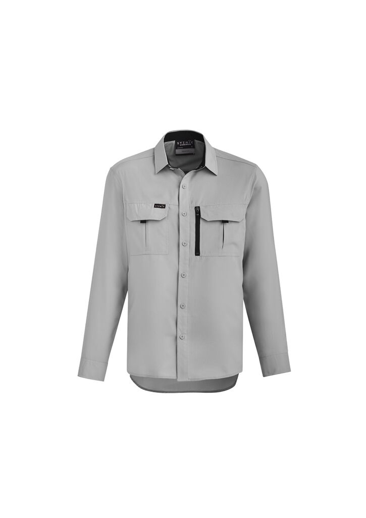 ZW460 Syzmik Mens Outdoor LS Shirt Stone Front