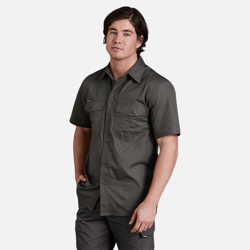 K14825; KingGee Workcool 2 Lightweight Ripstop S:S Work Shirt green