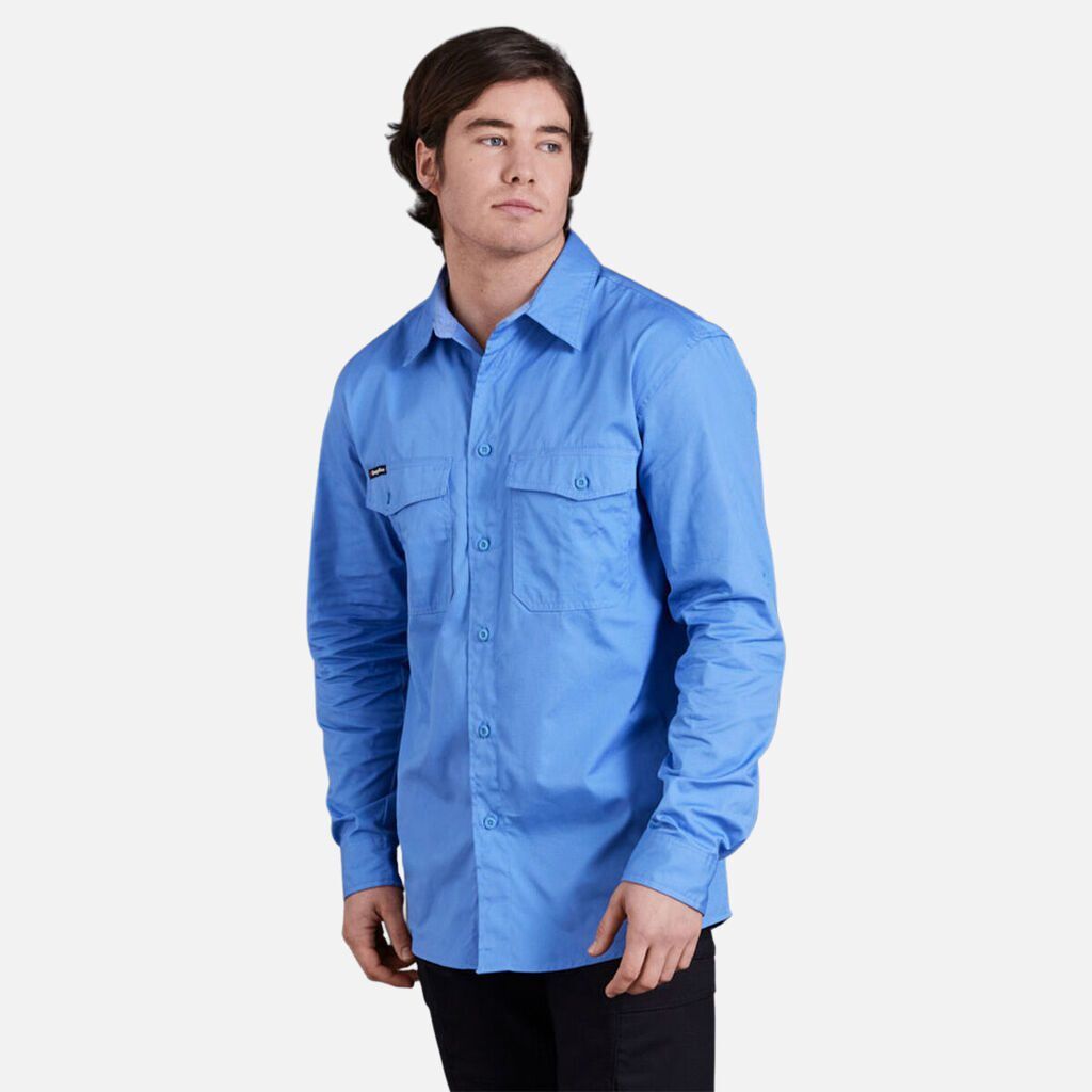 k14820 KingGee Workcool 2 Lightweight Ripstop L:S Work Shirt sky