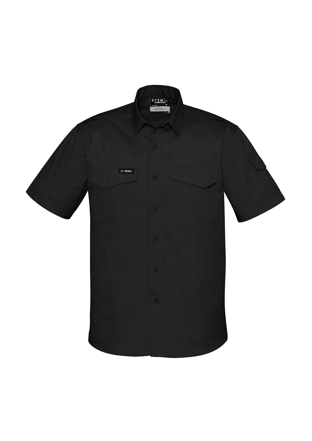 ZW405 Syzmik Mens Rugged Cooling Mens SS Shirt Black F