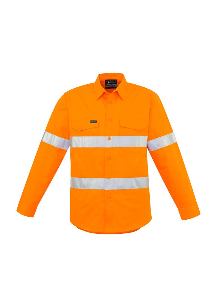 ZW640 Syzmik Hi Vis Hoop Taped Shirt Orange Front