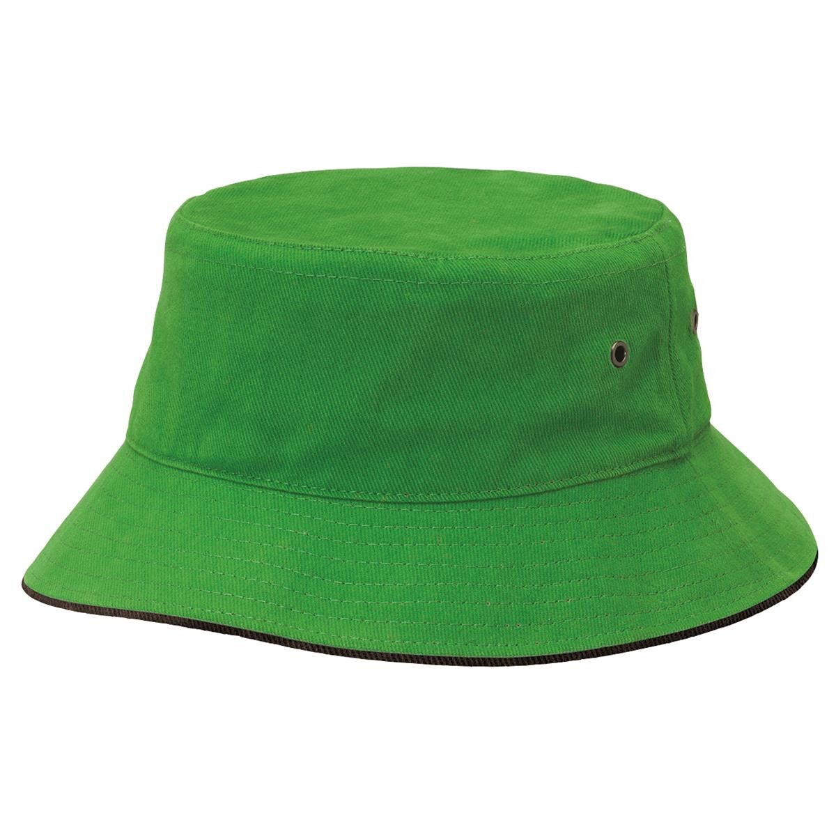 Sandwich Brim Bucket Hat 9 4007 Sandwich Brim Bucket Hat Lime Black
