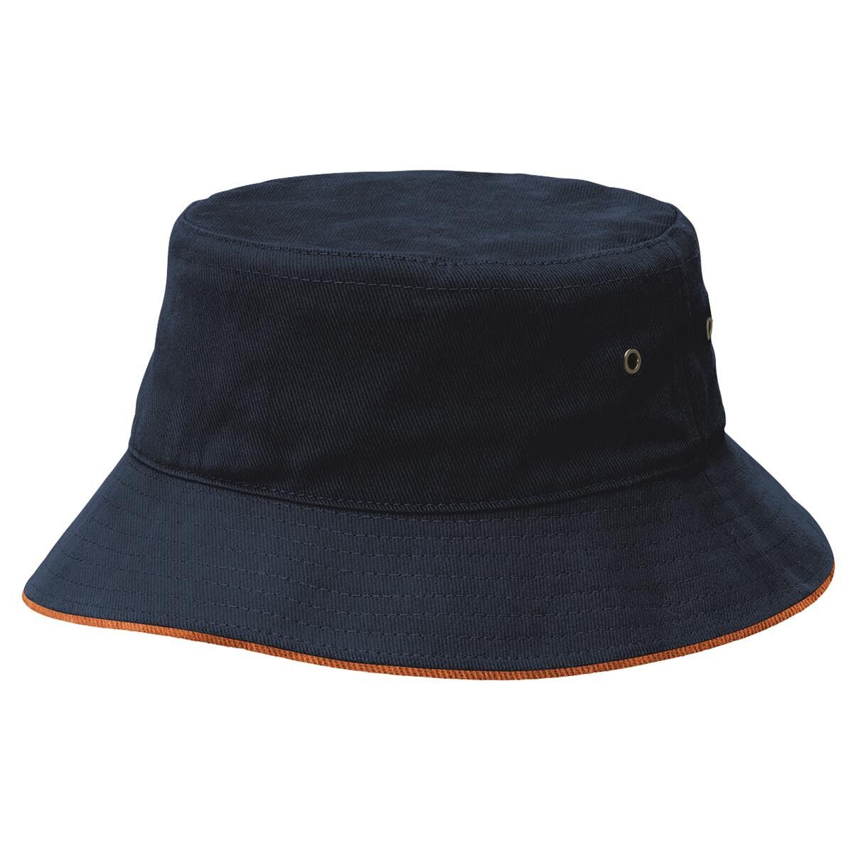 Sandwich Brim Bucket Hat 14 4007 Sandwich Brim Bucket Hat Navy Orange