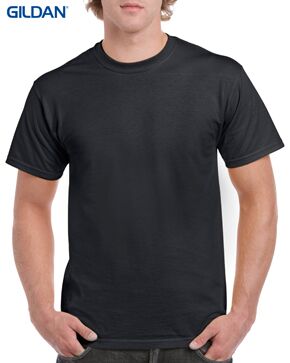 Gildan Heavy Cotton Men's & Ladies T-Shirt 6 5000 Black 426C Front LR
