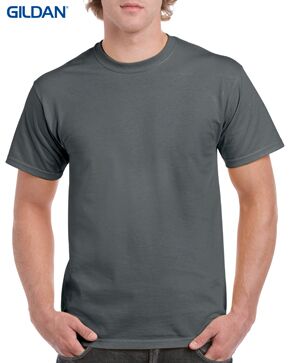Gildan Heavy Cotton Men's & Ladies T-Shirt 9 5000 Charcoal CG10C Front LR