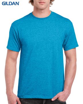 Gildan Heavy Cotton Men's & Ladies T-Shirt 10 5000 Heather Sapphire 7690C Front LR