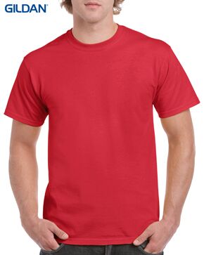 Gildan Heavy Cotton Men's & Ladies T-Shirt 17 5000 Red 7620C Front LR