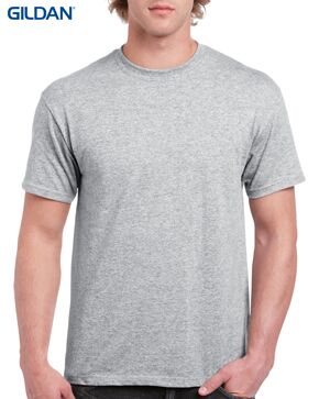 Gildan Heavy Cotton Men's & Ladies T-Shirt 20 5000 Sport Grey CG7C Front LR