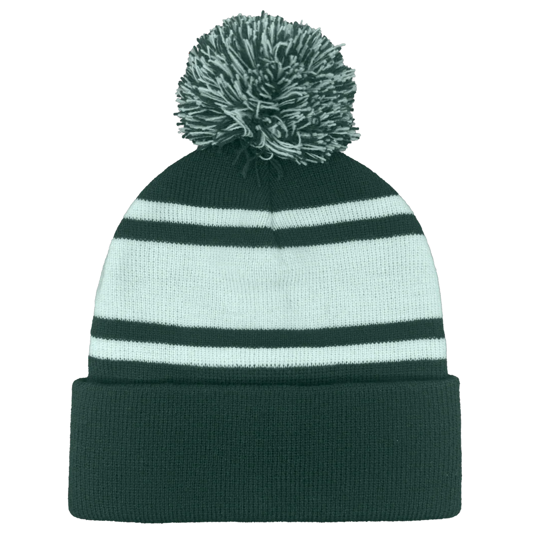 Headwear24 Cuffed Knitted Pom Pom Beanie 4 B1900 Headwear24 Cuffed Knitted Pom Pom Beanie bottle white