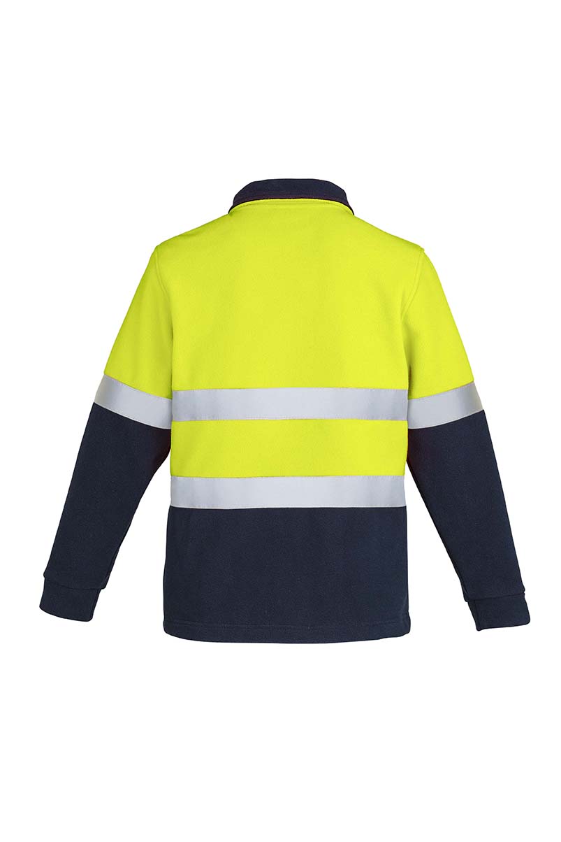 Mens Hi Vis Fleece Jumper Hoop Taped 2 ZT461 Syzmik Mens Hi Vis Fleece Jumper Hoop Taped YellowNavy B