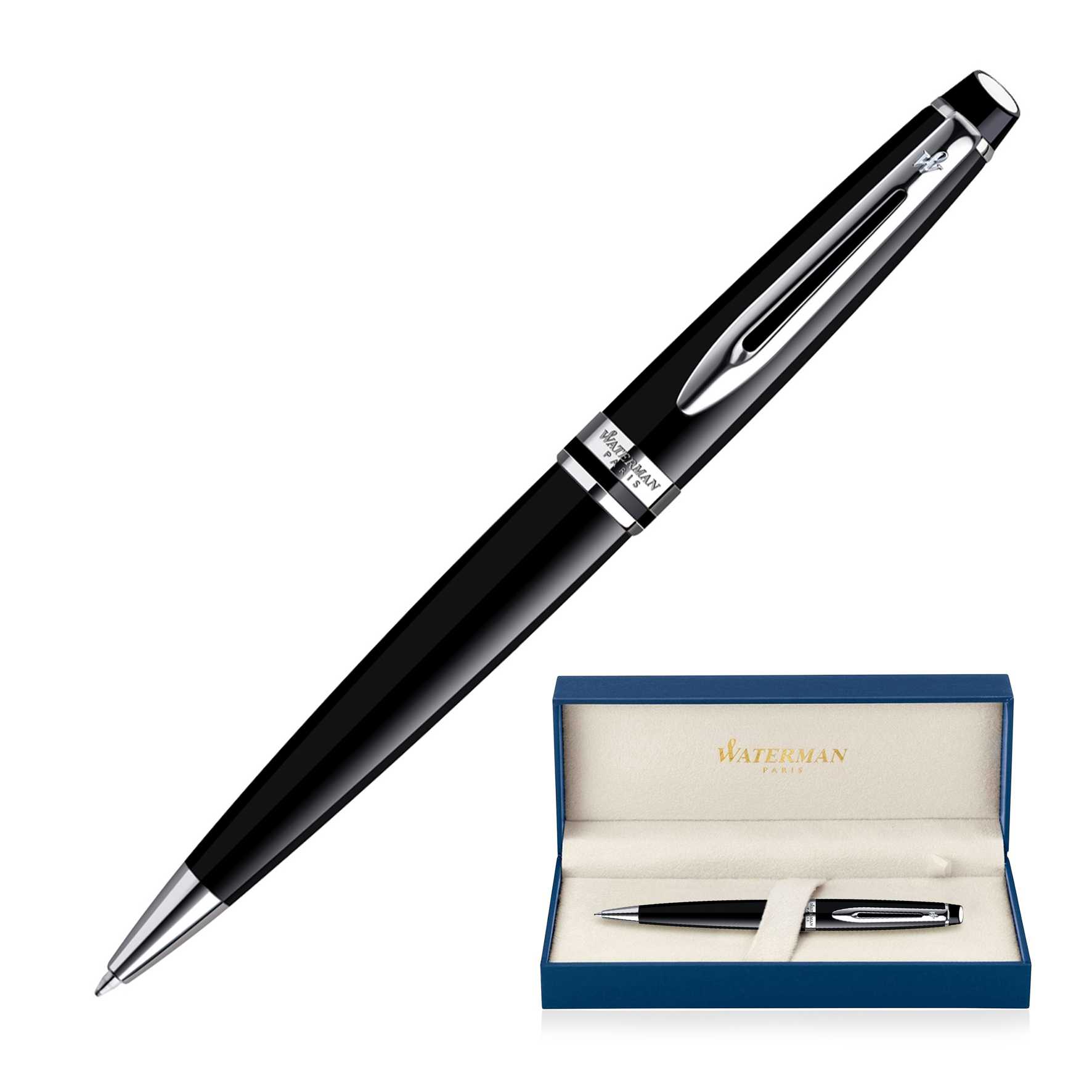 Waterman Expert Ballpoint Pen - Lacquer Black 5 Waterman Expert Ballpoint Pen Lacquer Black CT 1