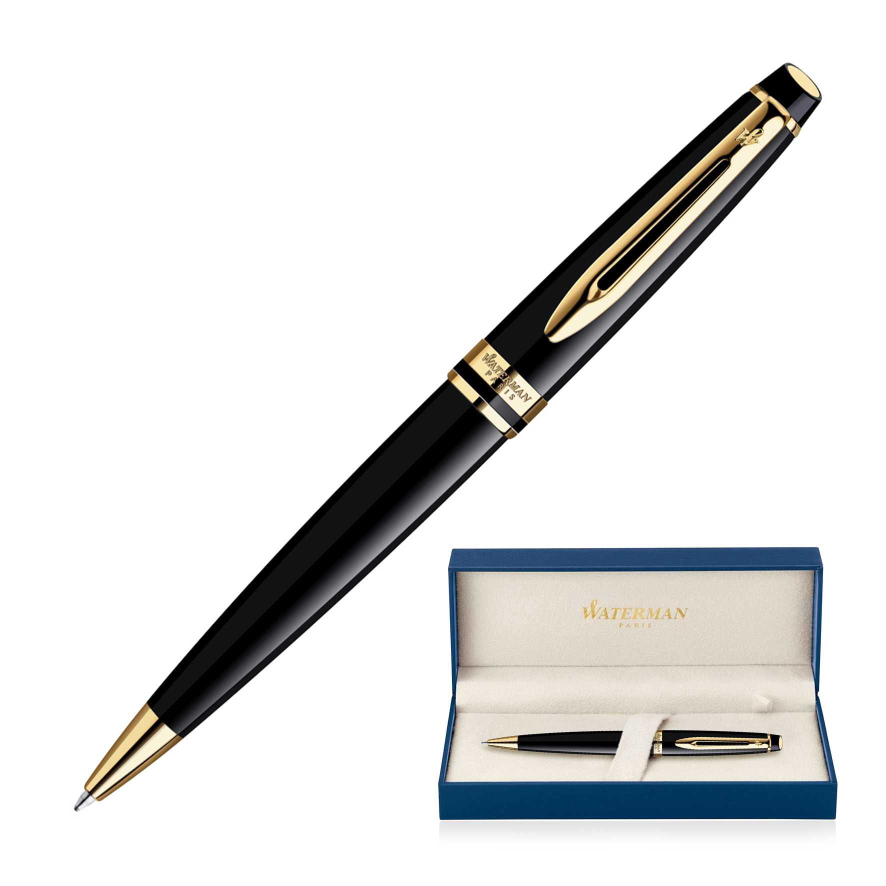 Waterman Expert Ballpoint Pen - Lacquer Black 9 Waterman Expert Ballpoint Pen Lacquer Black GT 1