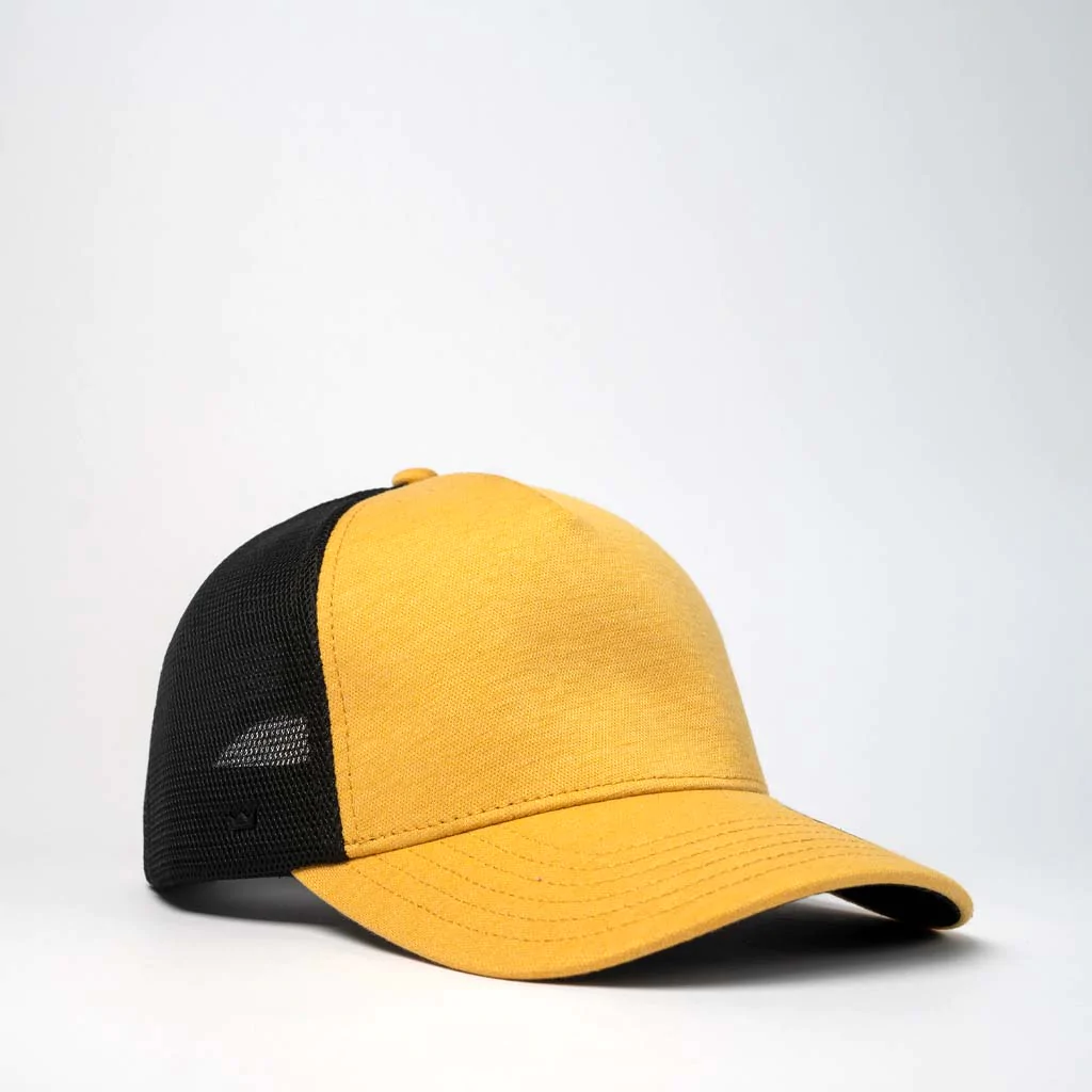 UFlex Adults Comfort Trucker Cap 6 U21503 UFlex Adults Comfort Trucker Cap mustard front