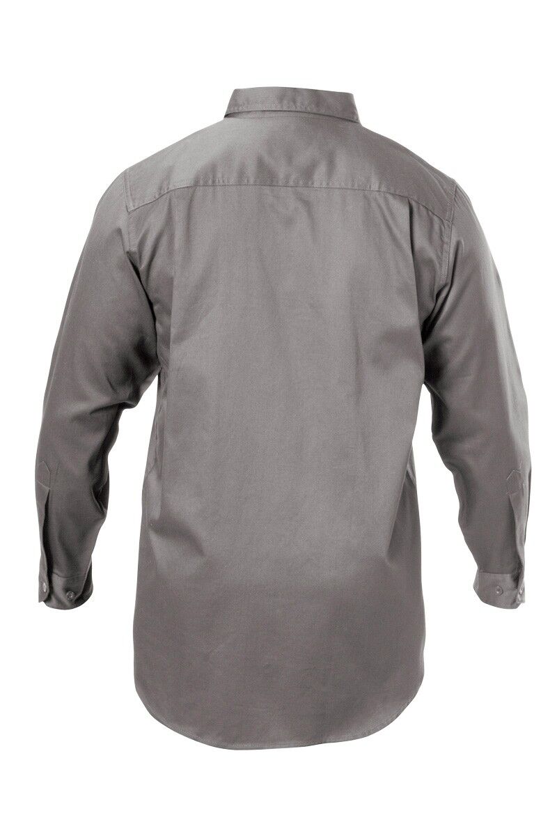 Y07500 Hard Yakka Foundations Cotton Drill LS Shirt Grey Back