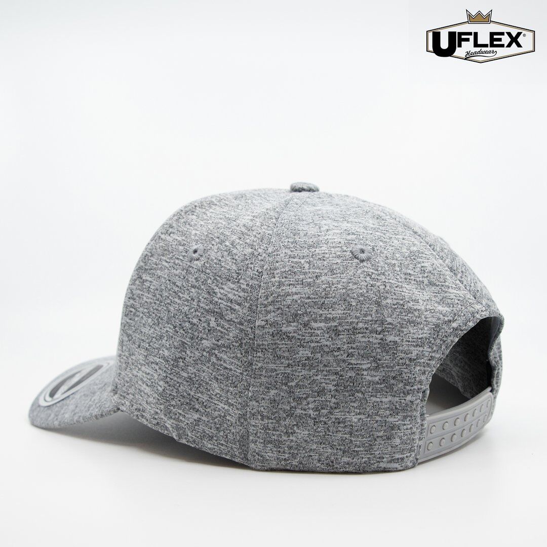 U15608 UFlex Adults Pro Style 6 Panel Snapback active grey melange back