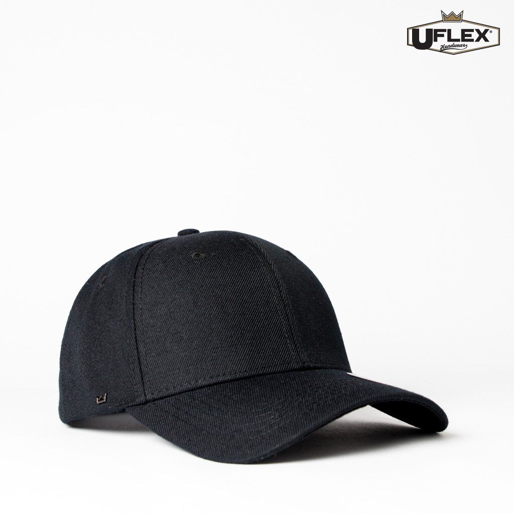 U15608 UFlex Adults Pro Style 6 Panel Snapback black front