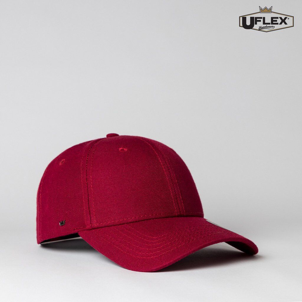 U15608 UFlex Adults Pro Style 6 Panel Snapback burgundy front