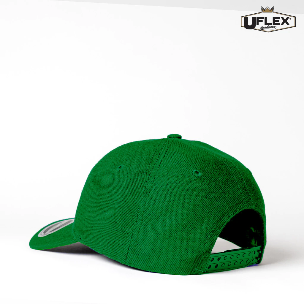 U15608 UFlex Adults Pro Style 6 Panel Snapback irish green back