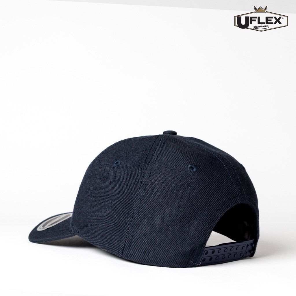 U15608 UFlex Adults Pro Style 6 Panel Snapback navy back