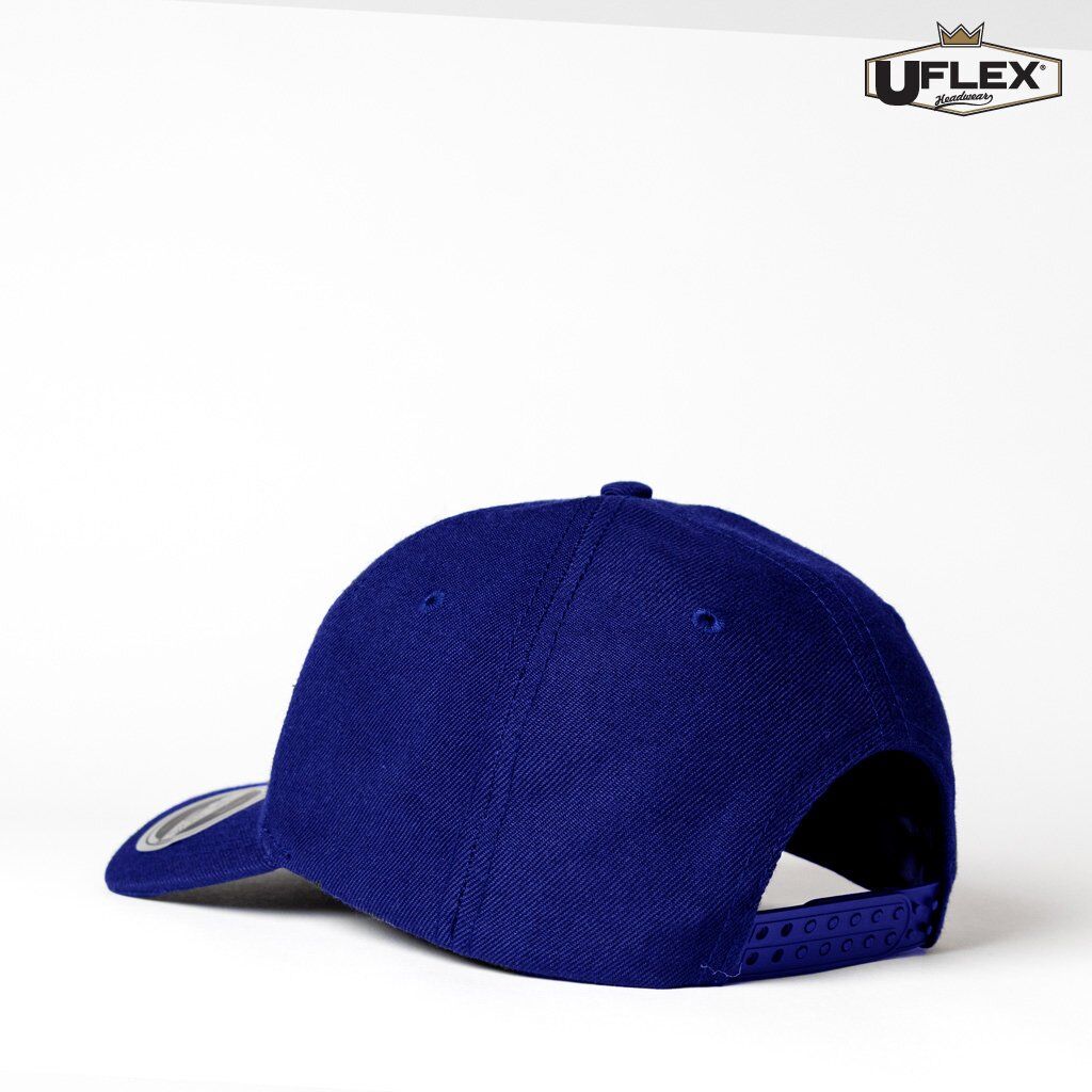 U15608 UFlex Adults Pro Style 6 Panel Snapback royal back