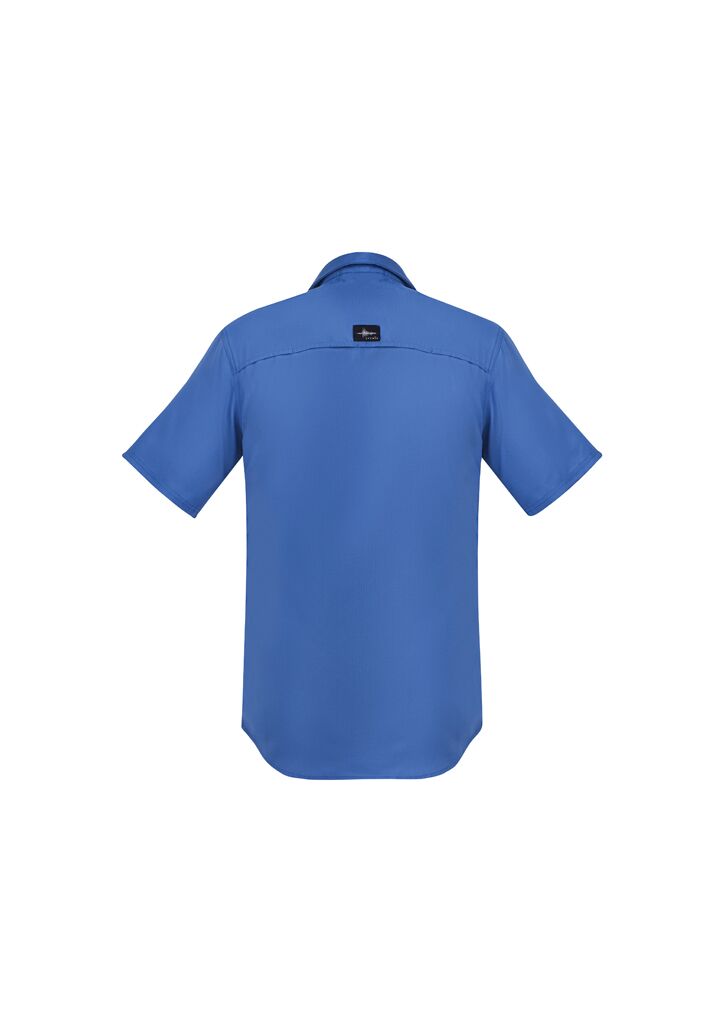 ZW465 Syzmik Mens Outdoor SS Shirt Blue Back