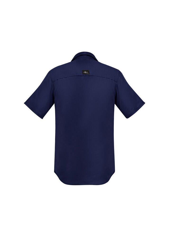 ZW465 Syzmik Mens Outdoor SS Shirt Navy Back