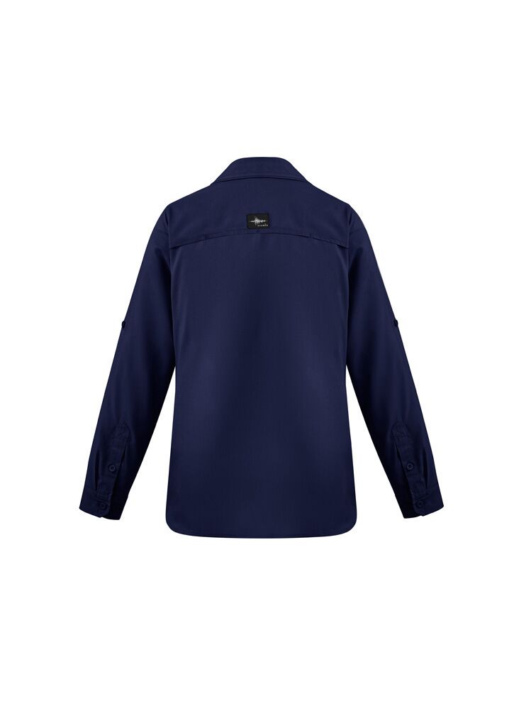ZW760 Syzmik Womens Outdoor LS Shirt Navy Back
