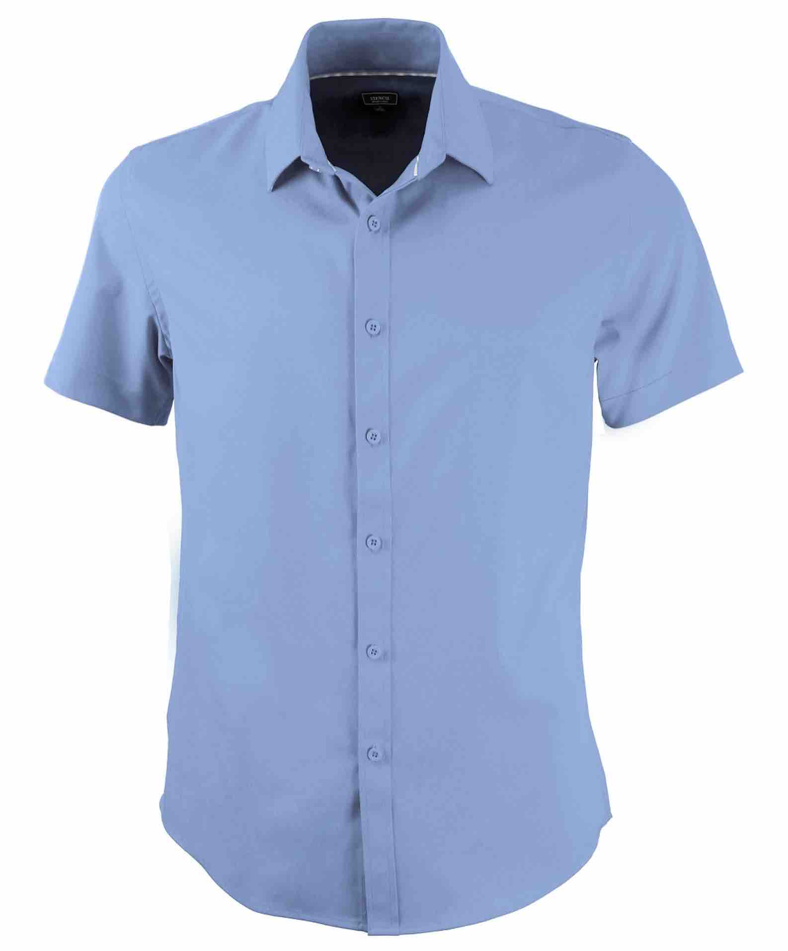 2035S Candidate Mens Short Sleeve Shirt Sky Blue