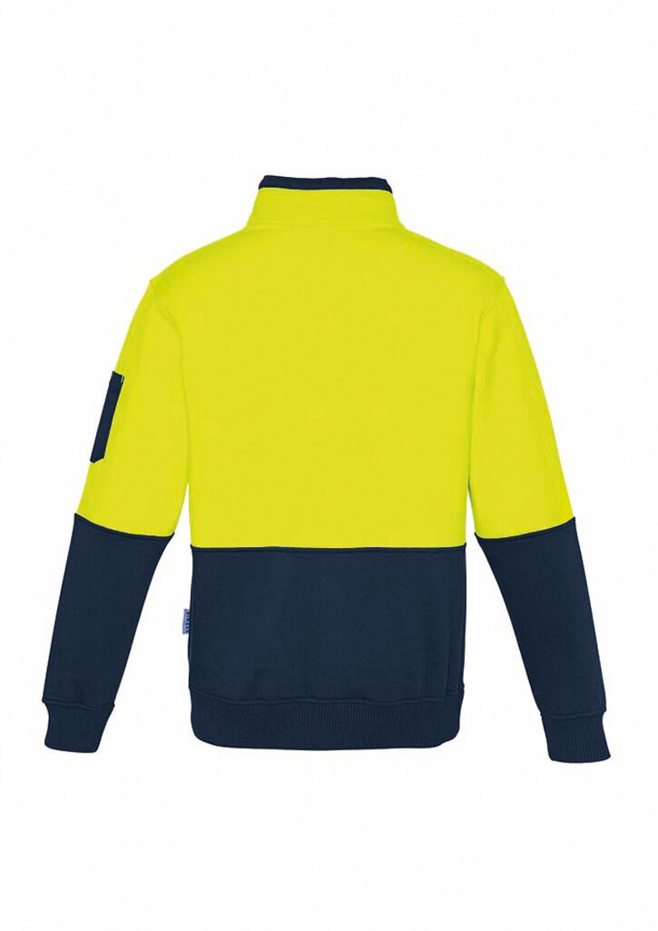 ZT476 Syzmik Unisex Hi Vis Half Zip Pullover YellowNavy Back