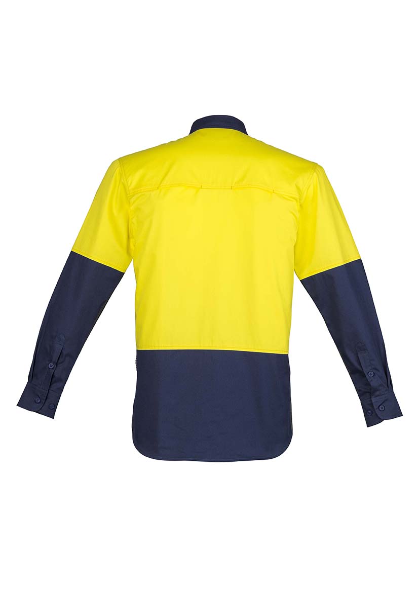 ZW560 Syzmik Hi Vis Closed Front Shirt YellowNavy B