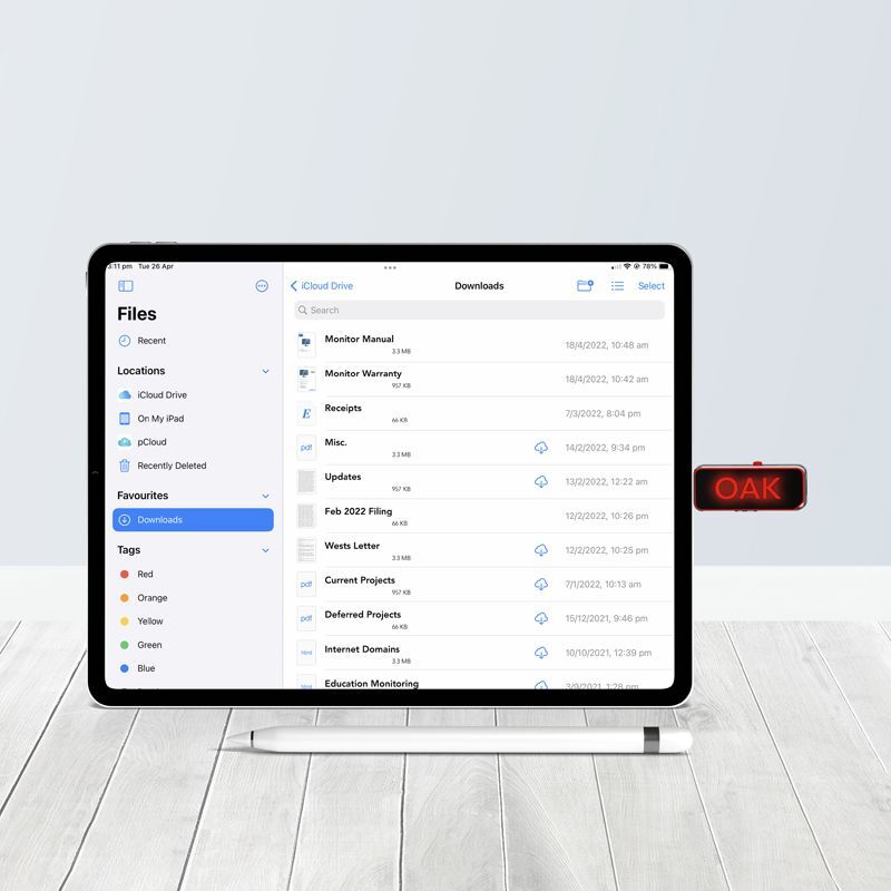 AR923 Oak Type C LED Flash Drive ipad