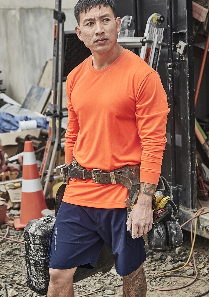 ZH390 Syzmik Mens Hi Vis Long Sleeve Tee Talent Orange 02