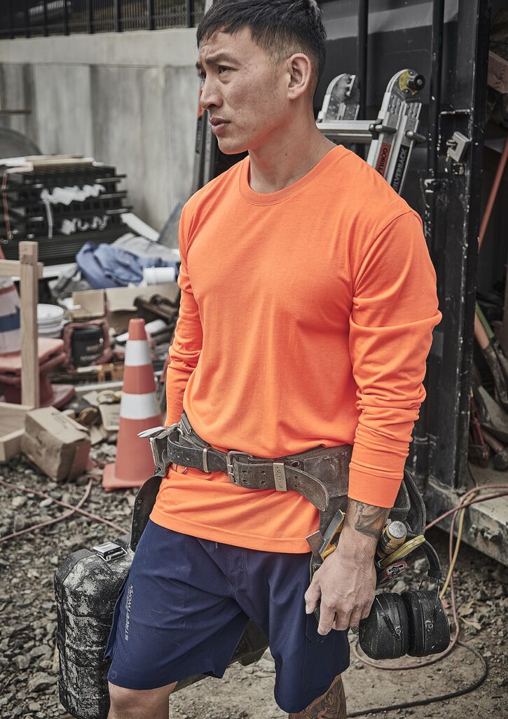 ZH390 Syzmik Mens Hi Vis Long Sleeve Tee Talent Orange 03