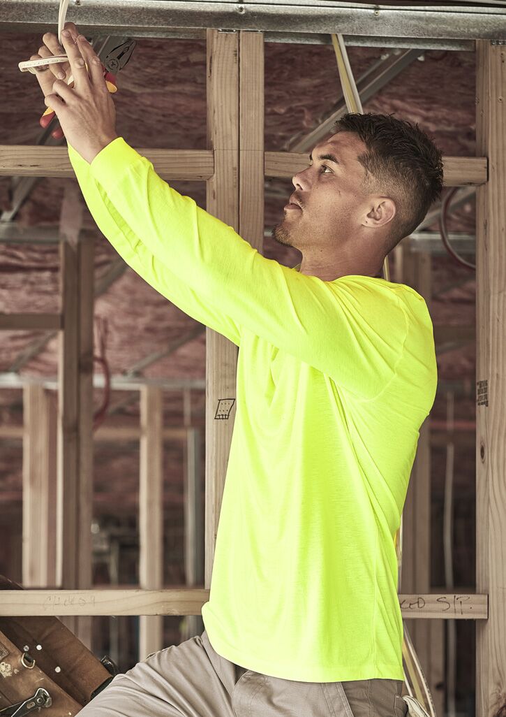 ZH390 Syzmik Mens Hi Vis Long Sleeve Tee Talent Yellow 01