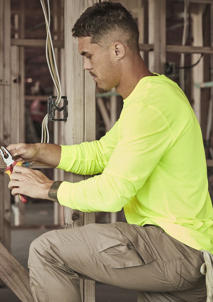 ZH390 Syzmik Mens Hi Vis Long Sleeve Tee Talent Yellow 02