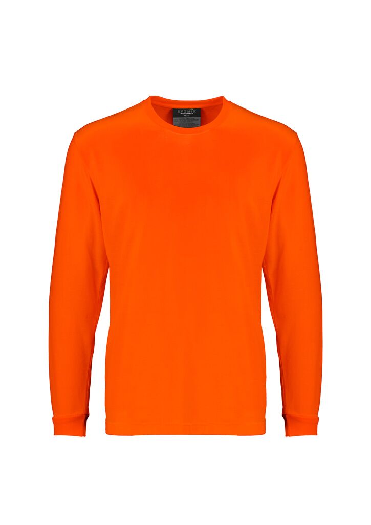 ZH390 Syzmik Mens Hi Vis Long Sleeve Tee orange front