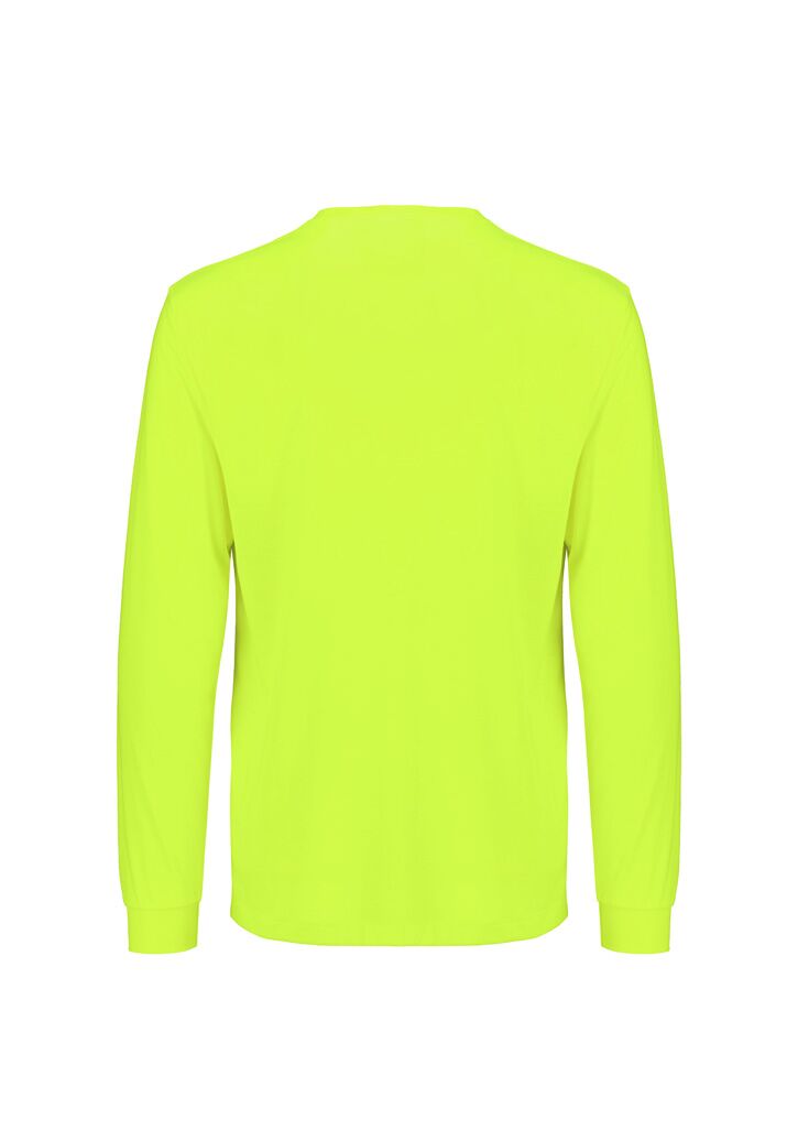 ZH390 Syzmik Mens Hi Vis Long Sleeve Tee yellow back