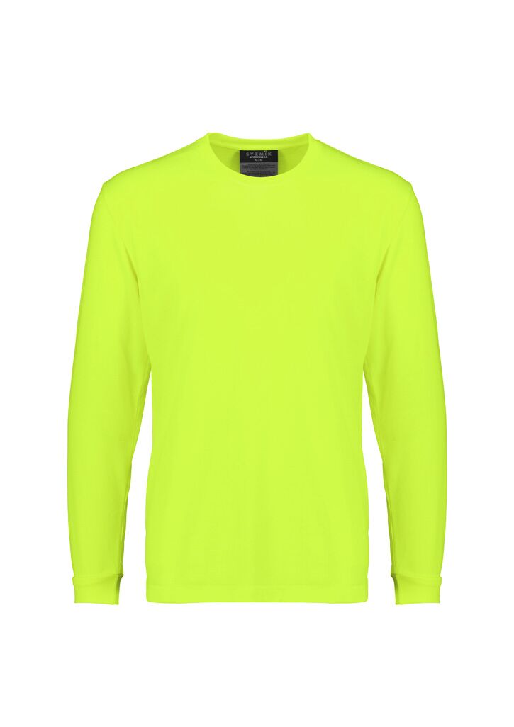 ZH390 Syzmik Mens Hi Vis Long Sleeve Tee yellow front